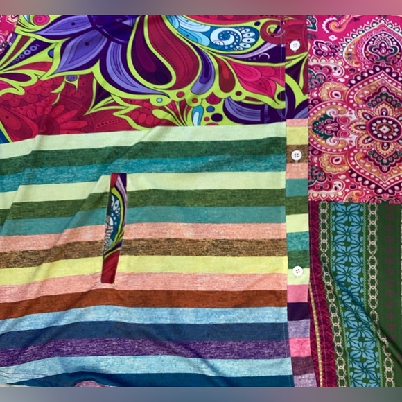 Lily by firmiano Colourful Patchwork, long sleeve shirt 3 x XL - Picture 8 of 14